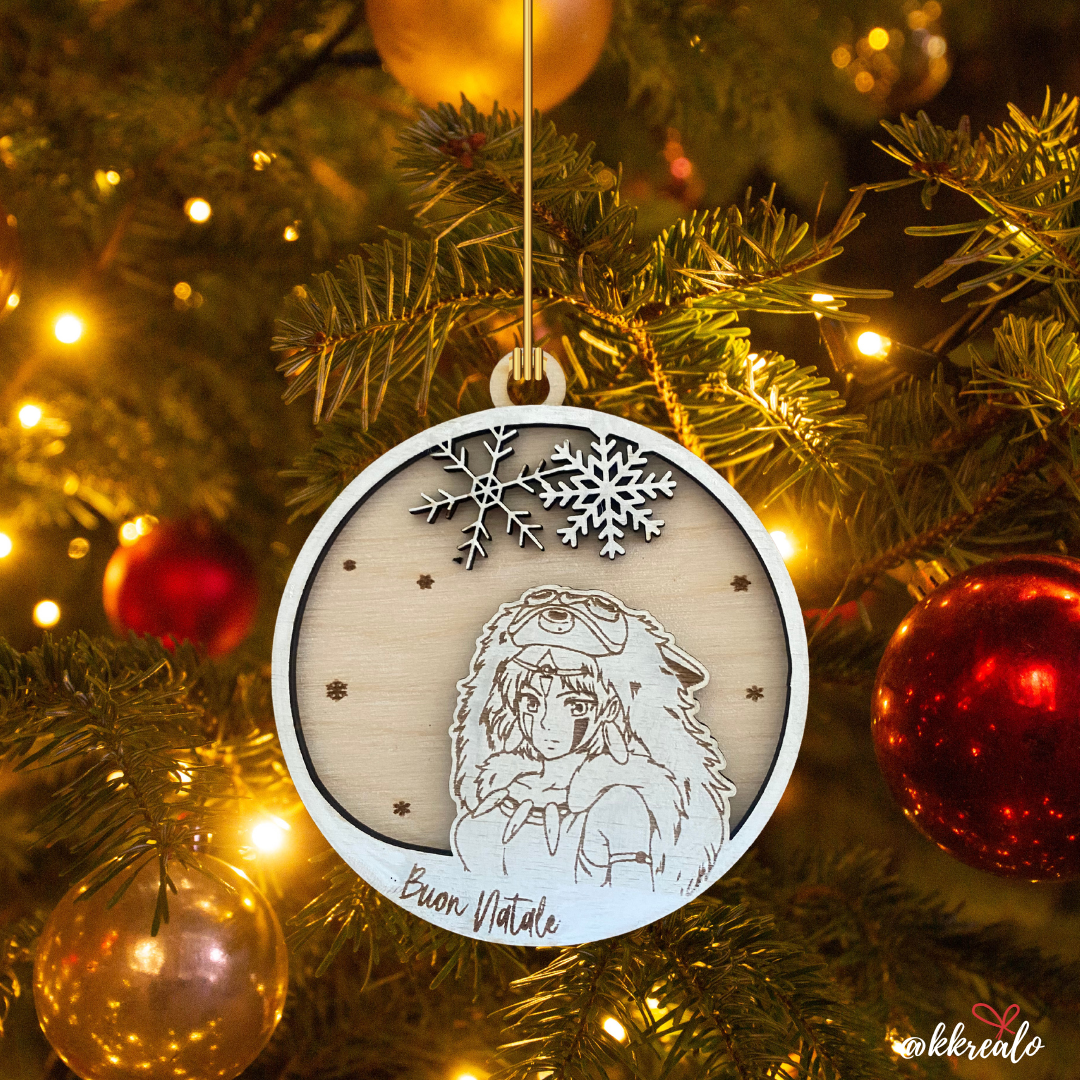 Decorazione Natalizia studio ghibli in Legno – personalizzabile