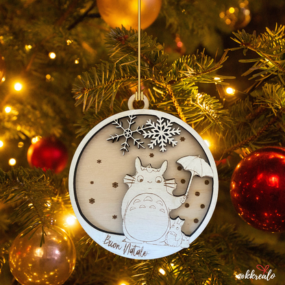 Decorazione Natalizia studio ghibli in Legno – personalizzabile