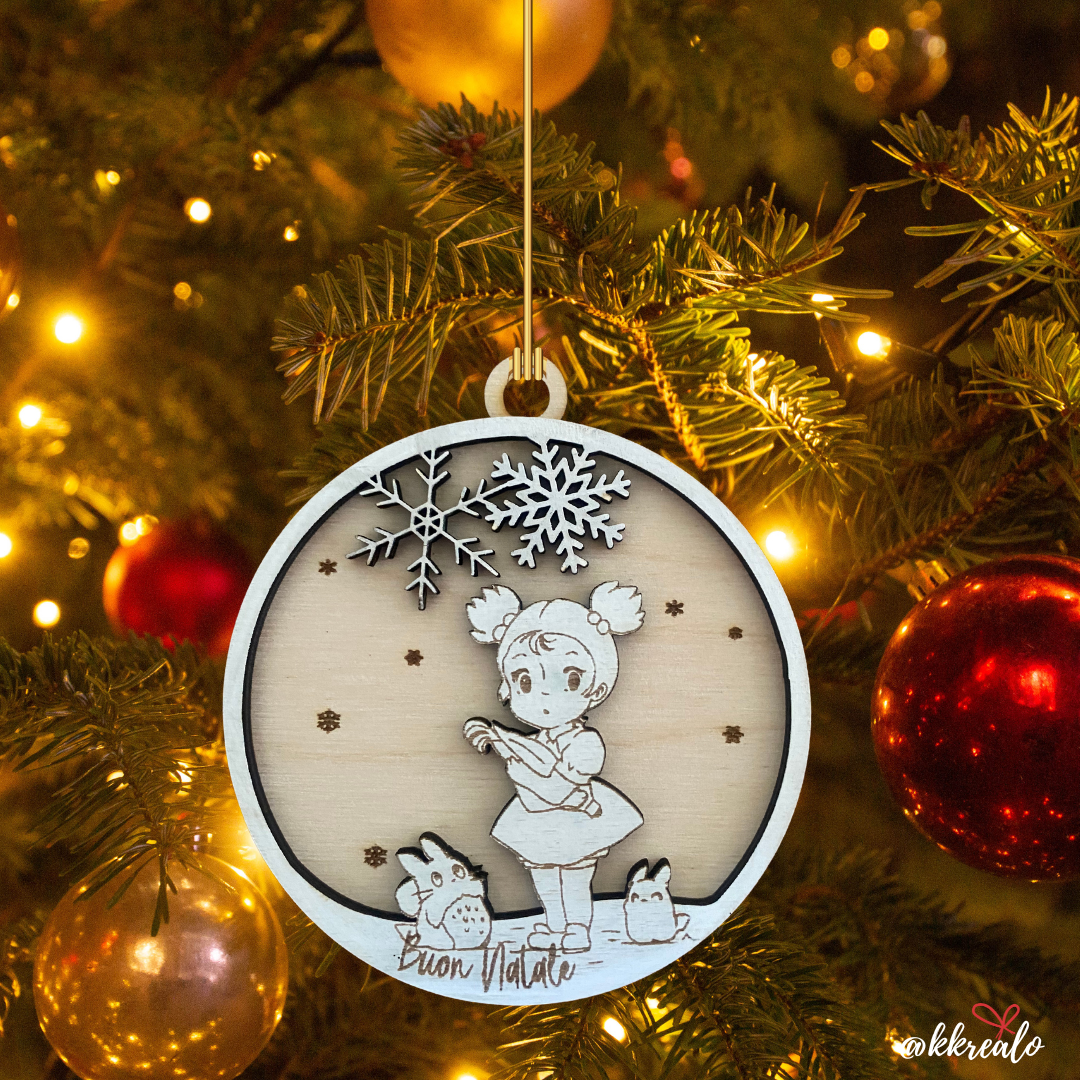 Decorazione Natalizia studio ghibli in Legno – personalizzabile