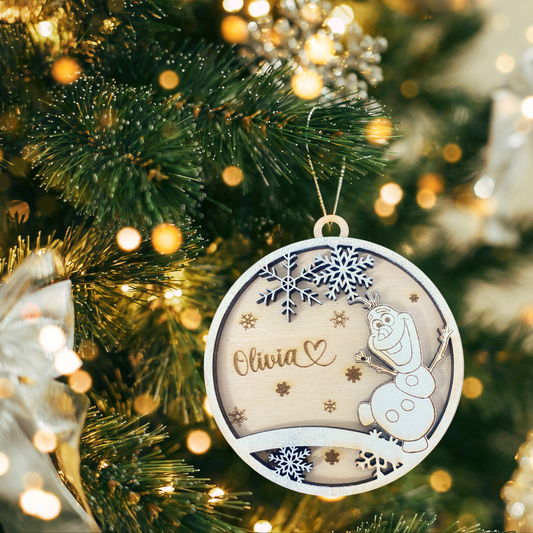 Pallina di natale in legno di betulla  taglio laser   personalizzabile